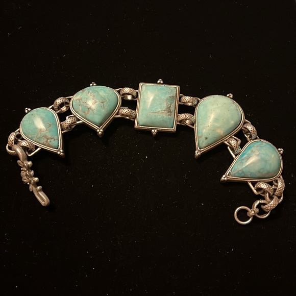 Turquoise & Silver Two Sided Necklace - Picture 4 of 16
